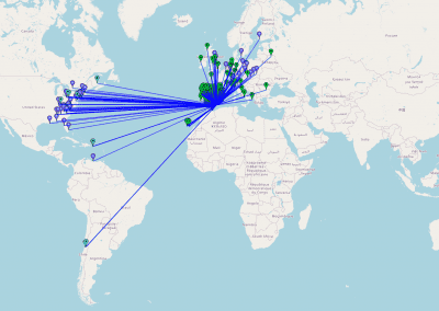 Mapa de nuestra actividad POTA en el Cabezo Cortado a finales de 2025